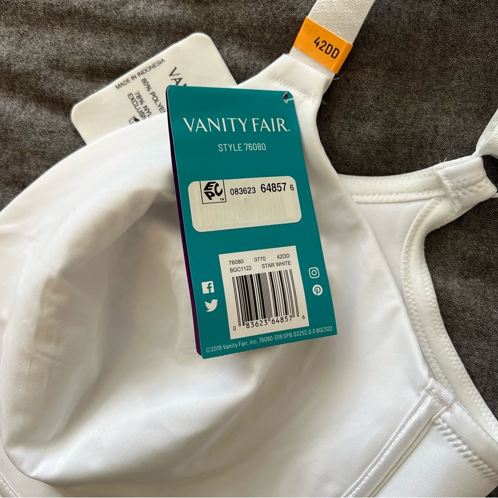 NWT Vanity Fair beauty back minimizer white bra - Picture 15 of 15